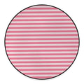 Pink Striped Pattern Print Round Floor Mat
