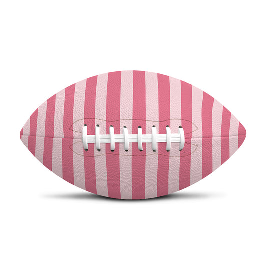 Pink Striped Pattern Print Rugby Ball