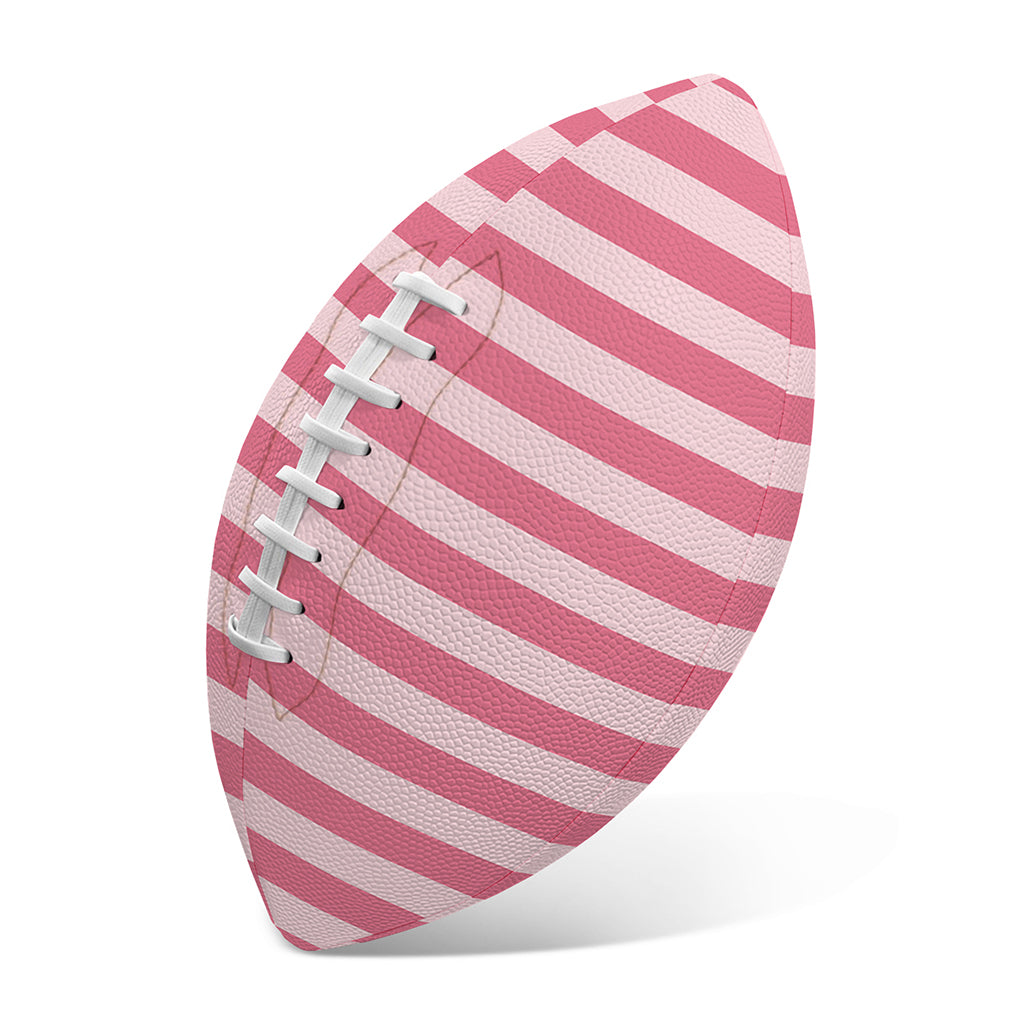 Pink Striped Pattern Print Rugby Ball