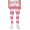 Pink Striped Pattern Print Joggers