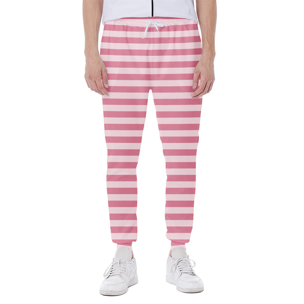Pink Striped Pattern Print Scuba Joggers