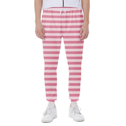 Pink Striped Pattern Print Scuba Joggers