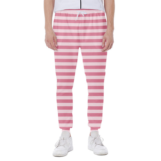 Pink Striped Pattern Print Scuba Joggers