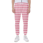 Pink Striped Pattern Print Scuba Joggers
