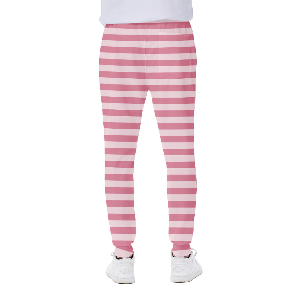 Pink Striped Pattern Print Scuba Joggers
