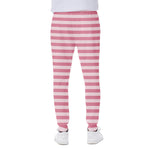 Pink Striped Pattern Print Scuba Joggers