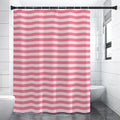Pink Striped Pattern Print Shower Curtain