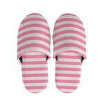 Pink Striped Pattern Print Slippers
