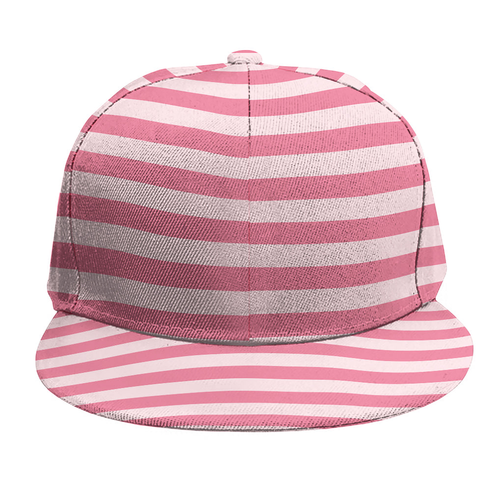 Pink Striped Pattern Print Snapback Cap