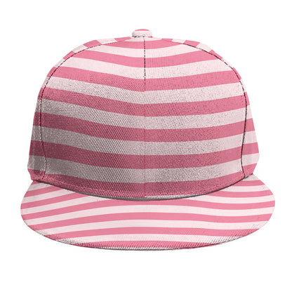 Pink Striped Pattern Print Snapback Cap