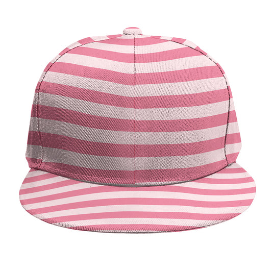 Pink Striped Pattern Print Snapback Cap