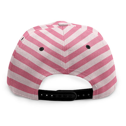 Pink Striped Pattern Print Snapback Cap