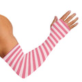 Pink Striped Pattern Print Sun Protection Arm Sleeves