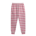 Pink Striped Pattern Print Sweatpants