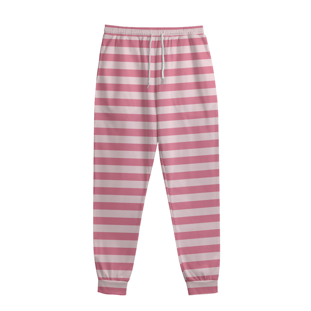 Pink Striped Pattern Print Sweatpants