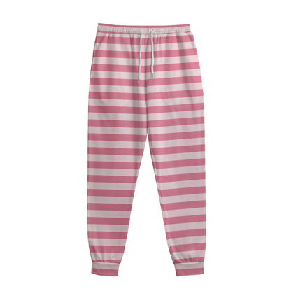 Pink Striped Pattern Print Sweatpants