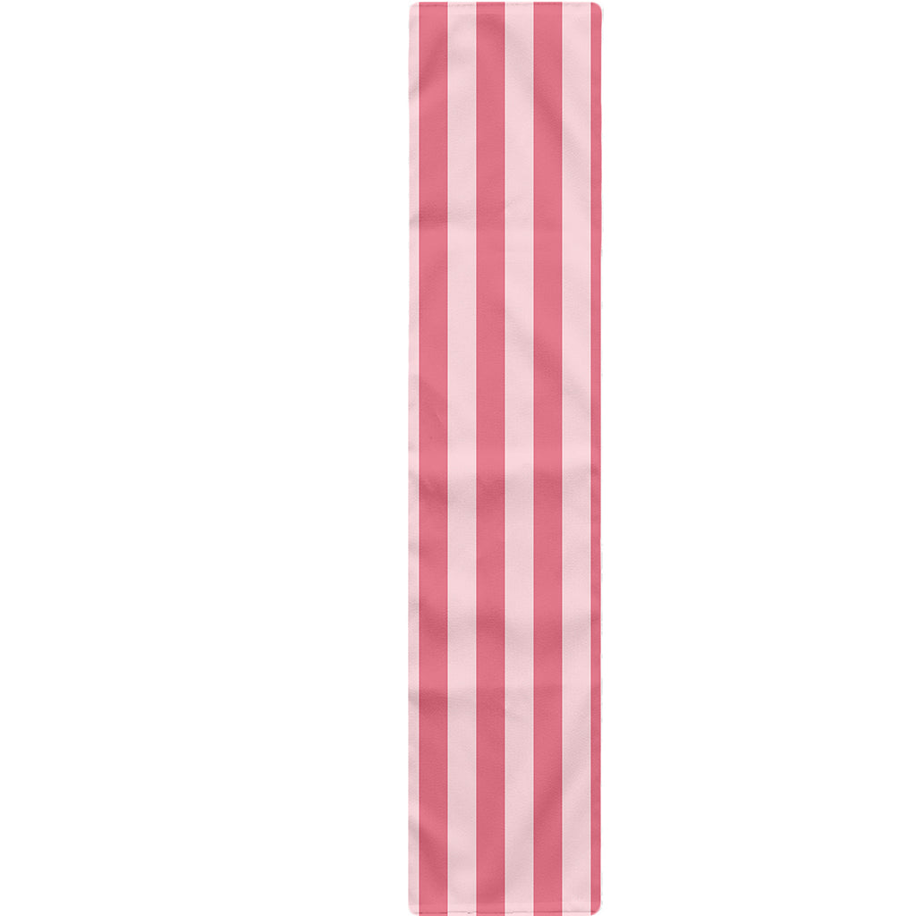 Pink Striped Pattern Print Table Runner