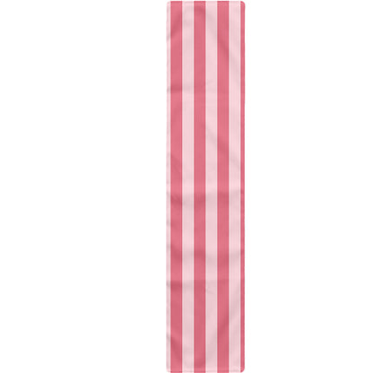 Pink Striped Pattern Print Table Runner