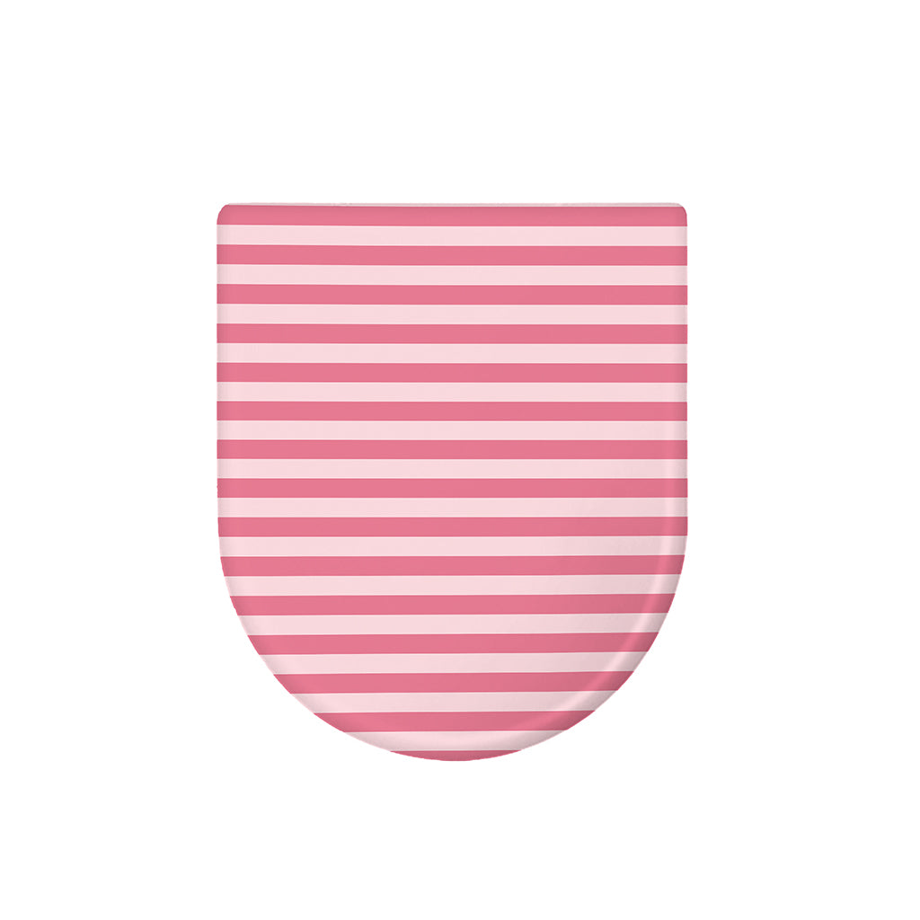 Pink Striped Pattern Print Toilet Lid Cover