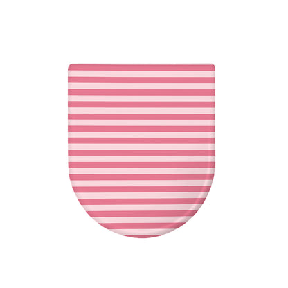 Pink Striped Pattern Print Toilet Lid Cover