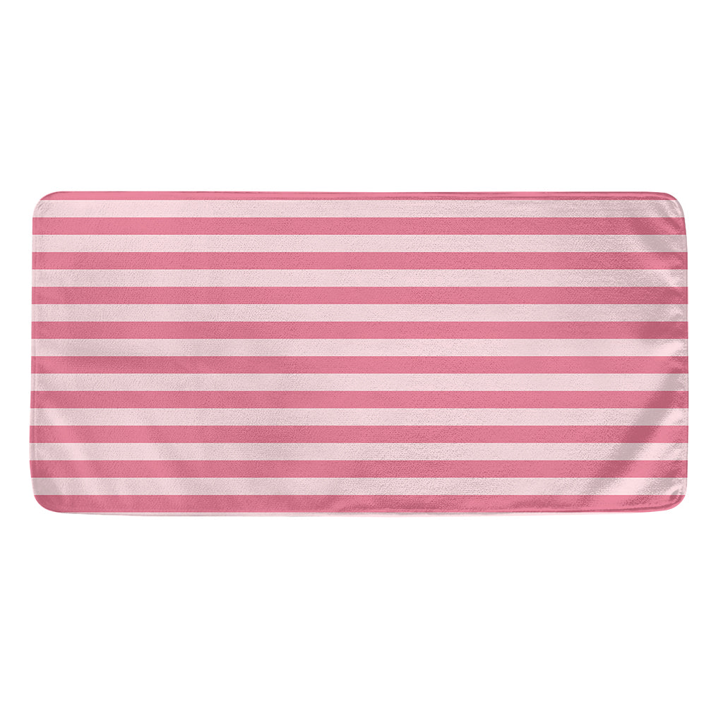 Pink Striped Pattern Print Towel
