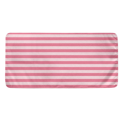 Pink Striped Pattern Print Towel