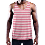 Pink Striped Pattern Print Training Tank Top