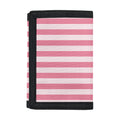 Pink Striped Pattern Print Trifold Wallet