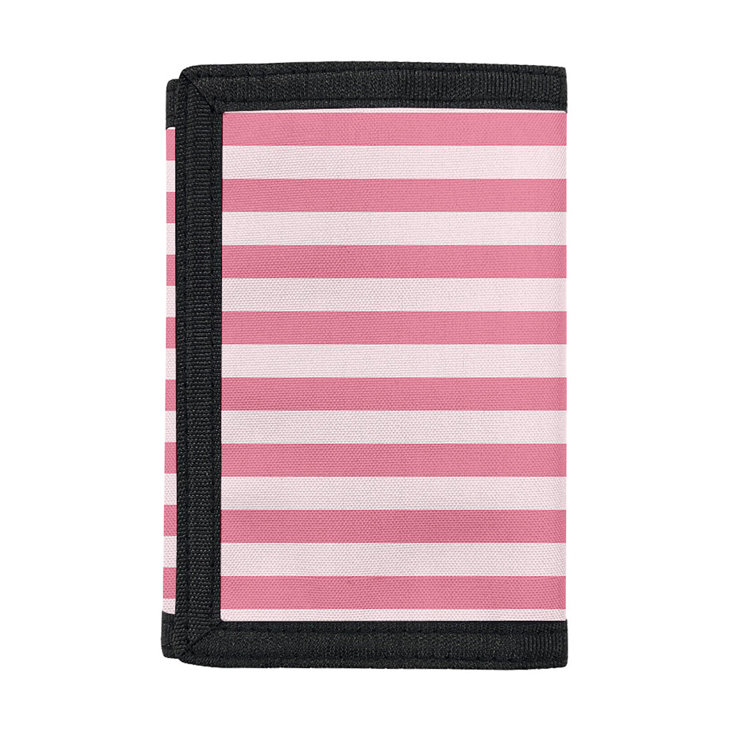 Pink Striped Pattern Print Trifold Wallet