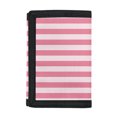 Pink Striped Pattern Print Trifold Wallet
