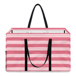 Pink Striped Pattern Print Utility Tote Bag