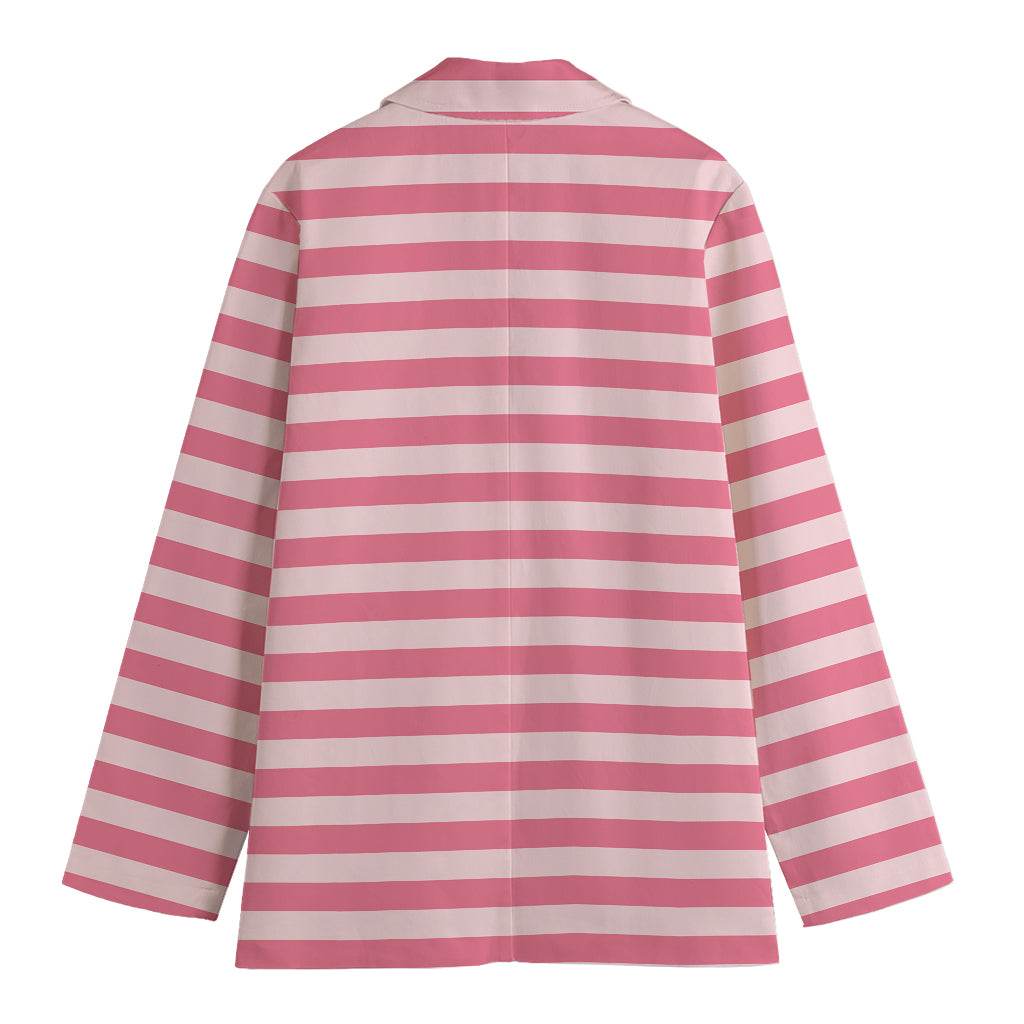Pink Striped Pattern Print Women's Blazer