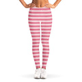 Pink Striped Pattern Print Women's Leggings