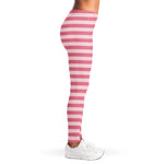 Pink Striped Pattern Print Women's Leggings