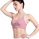Pink Striped Pattern Print Women's Sports Bra