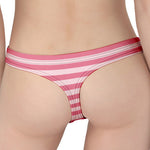 Pink Striped Pattern Print Women's Thong