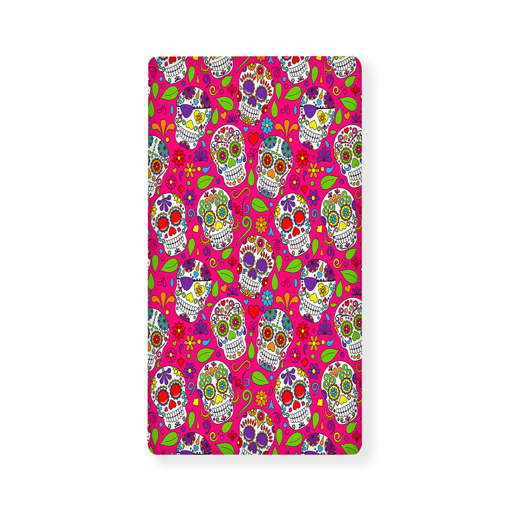 Pink Sugar Skull Pattern Print Baby Crib Sheet