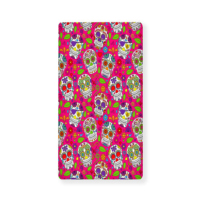 Pink Sugar Skull Pattern Print Baby Crib Sheet