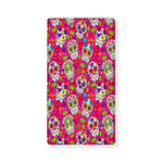 Pink Sugar Skull Pattern Print Baby Crib Sheet