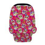 Pink Sugar Skull Pattern Print Baby Seat Cover