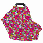 Pink Sugar Skull Pattern Print Baby Seat Cover