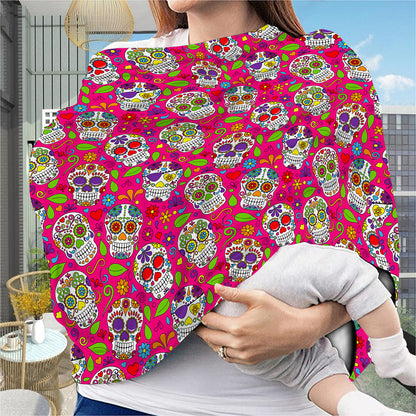 Pink Sugar Skull Pattern Print Baby Seat Cover