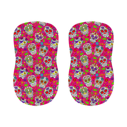 Pink Sugar Skull Pattern Print Bar Stool Covers