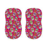 Pink Sugar Skull Pattern Print Bar Stool Covers