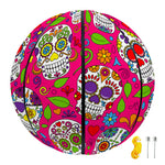 Pink Sugar Skull Pattern Print Basketball
