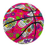 Pink Sugar Skull Pattern Print Basketball