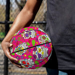 Pink Sugar Skull Pattern Print Basketball