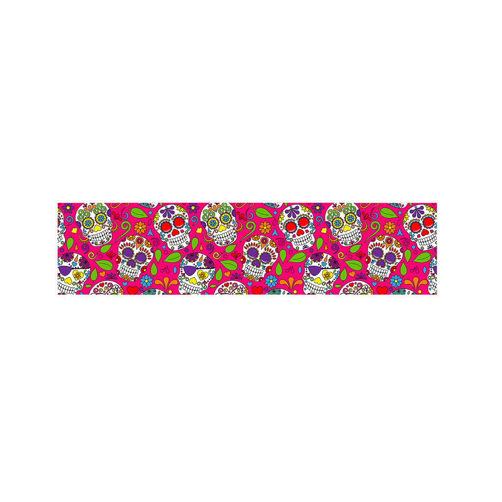 Pink Sugar Skull Pattern Print Bed Runner