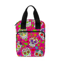 Pink Sugar Skull Pattern Print Bible Tote Bag