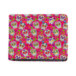 Pink Sugar Skull Pattern Print Bifold Wallet